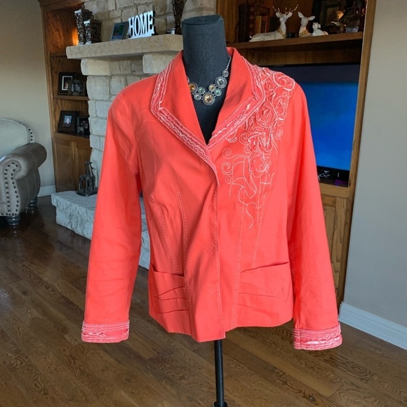 Coldwater Creek Embroidery Blazer - Picture 1 of 11